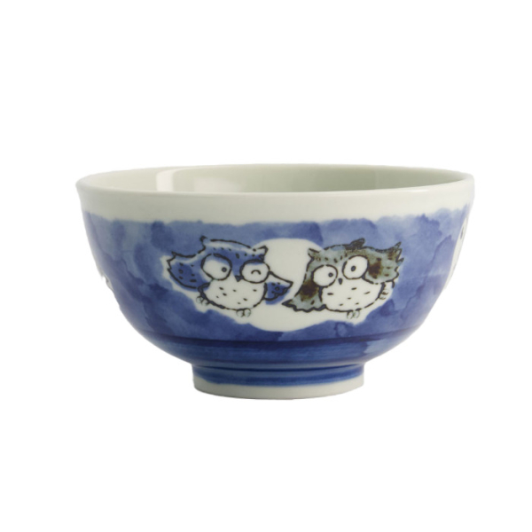 TDS, Reis-Schale, Kawaii Owl, Blau, Ø 16 x 8 cm, 600ml - Art Nr: 20994
