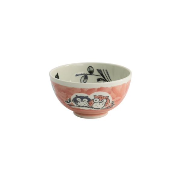 Rice Bowl Kawaii Owl Pink, Porcelain, 600 ml, Item No. 20995