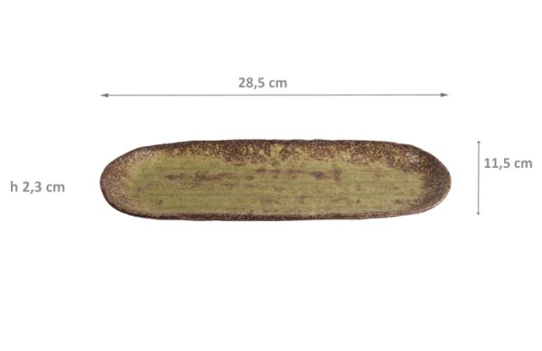 TDS, Groß Oval Platte, Chakogashi Grün, Ø 28.5x11.5x2.3cm , Art.-Nr. 21055