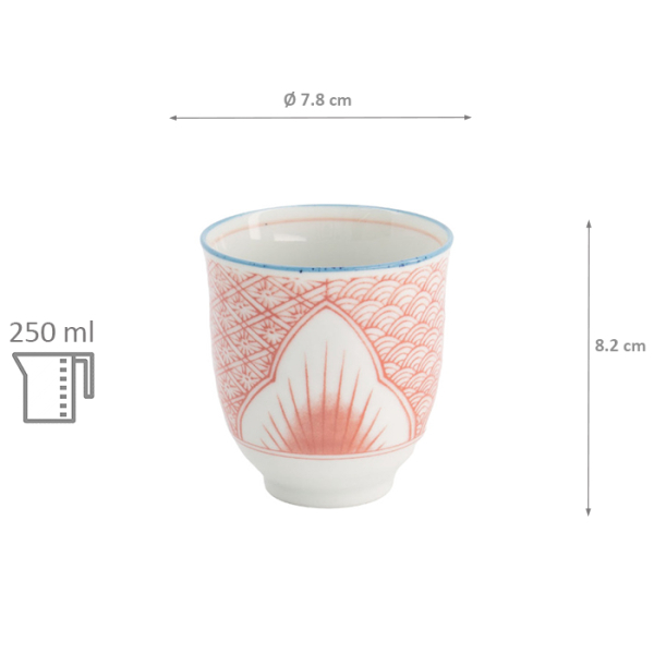 TDS, Becher, Lily Flower, Rot, Ø 7.8x8.2cm 250 ml - Art Nr: 21148