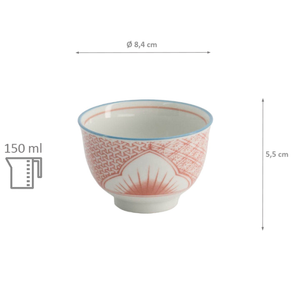 TDS, Tasse, Lily Flower, Rot, Ø 8.4x5.5cm 150 ml - Arkl No: 21195