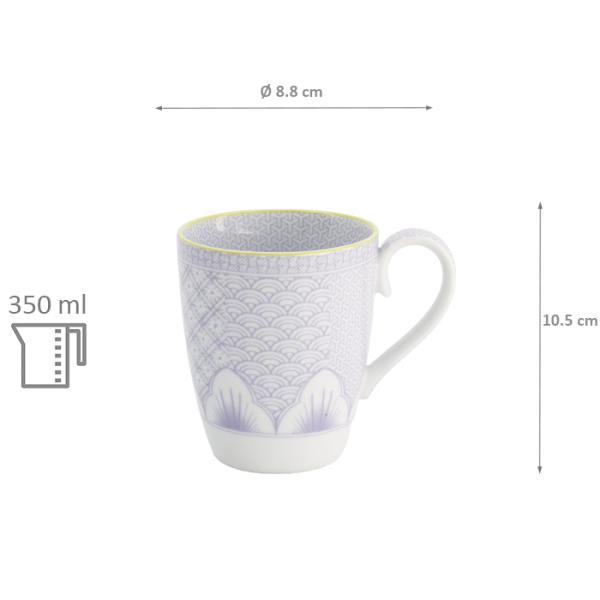 TDS, Mug, Lily Flower, Purple, Ø 8.8x10.5cm, 350 ml - Item No: 21197