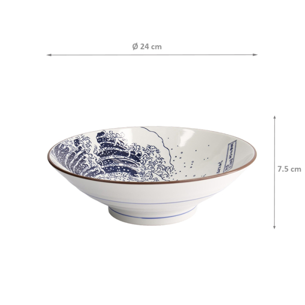 TDS, Ramen Schale, Hokusai, Blau/Weiß, Ø 24x7,5cm, Art.-Nr. 21209