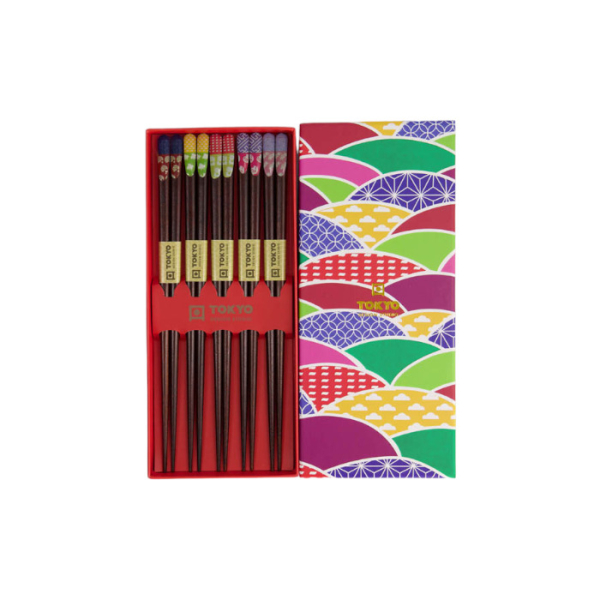 Multi Color Chopstick Set 5 pair at Tokyo Design Studio (picture 2 of 4)