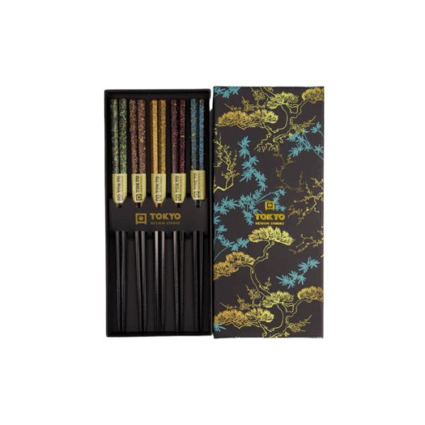 Black Blue Chopstick Set 5 pair at Tokyo Design Studio (picture 2 of 5)