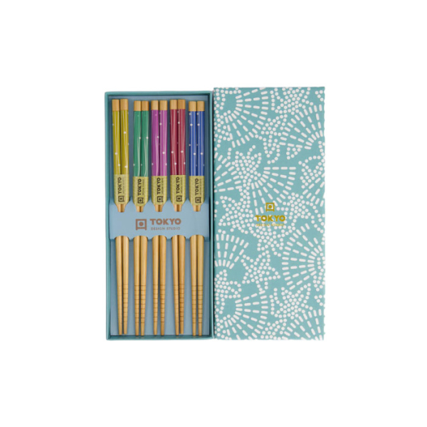 Light Blue Star Chopstick Set 5 pair at Tokyo Design Studio (picture 2 of 5)