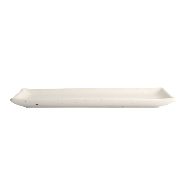 TDS, Kohiki White Matte Rect. Plate, 28.5x12.5cm, Item No. 21355