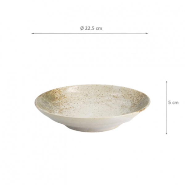 Deep Plate Yukishino White, Brown, Porcelain, Ø 23 cm, Item No. 21416