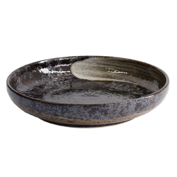 TDS, Pasta Plate, Arahake, Ø 22x4cm, Bk/Br, Item No. 21436