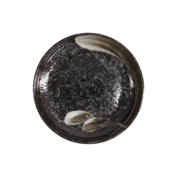 Pastateller Arahake Schwarz/Braun, Steinzeug, Ø 22 cm, 650 ml, Art.-Nr. 21436