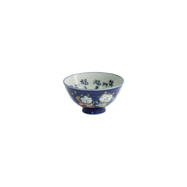 Rice Bowl Kawaii Cat Neko Blue, Porcelain, 300 ml, Item No. 2152