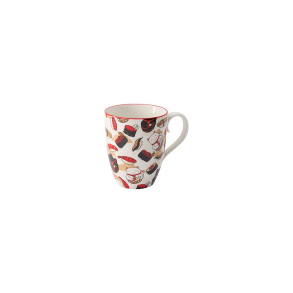 Tasse Kawaii Lucky Cat Sushi Bunt in Geschenkbox, Porzellan, 380 ml, Art.-Nr. 21530