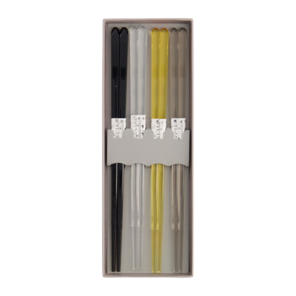 TDS, Chopstick Set 4 pair, Acrylic Brown, Item No. 21538
