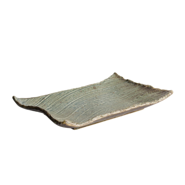 TDS, Großer Teller Wabi Uguisu, 26x17.5x3.5cm, Art.-Nr. 21563