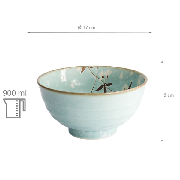 TDS, Bowl, Light Blue Sakura, Ø 17x9cm 900ml, Item No. 21589