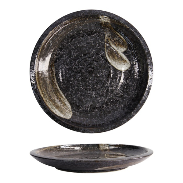 Plate Arahake Black, Brown, Stoneware, &Oslash; 24.8 cm
