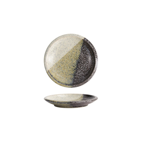 Plate Oboro Yamakage Black, Brown, White, Stoneware, &Oslash; 14 cm