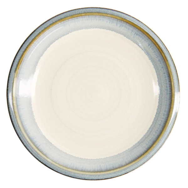TDS, Large Round Plate, Unkai, White/Blue, Ø 24.8 x 3.5cm, Item No. 21623