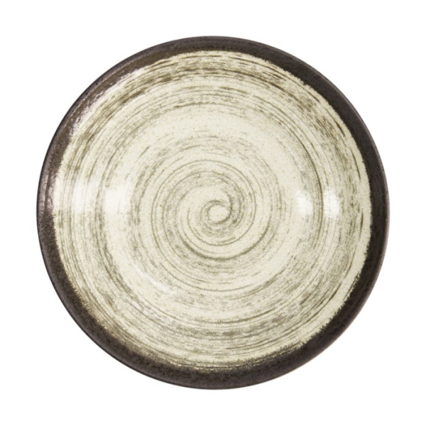 Deep Plate Asashio Dark Brown, Beige, Stoneware, Ø 29 cm, Item No. 21632