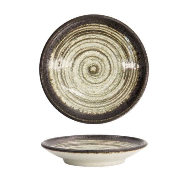 Schwarz/Weiß Asashio Runder Teller bei Tokyo Design Studio (Bild 1 von 6)