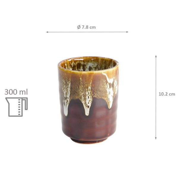 TDS, Teacup, Brown Glaze, Ø7.8x10.2cm 300ml, Item No. 21654