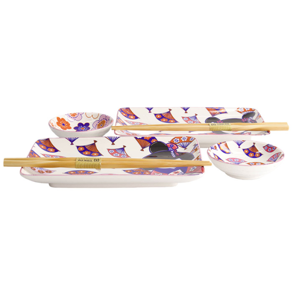4 Stück mit Essstäbchen Kawaii Maiko Sushi-Teller-Geschenkset bei Tokyo Design Studio (Bild 3 von 6)