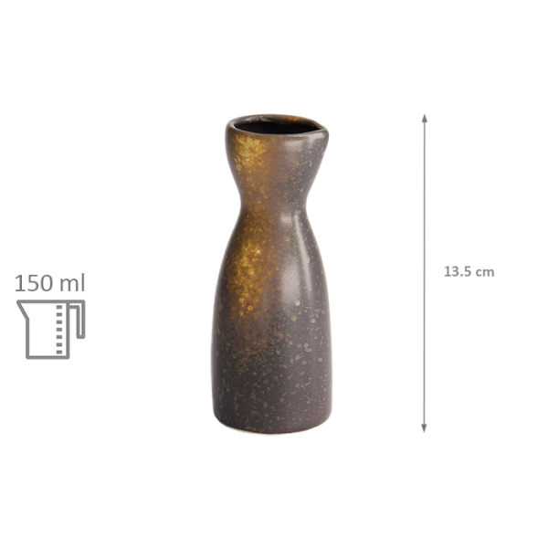 TDS, Edo Brown, Sake Bottle, 13.5cm 150ml, Item no. 21808