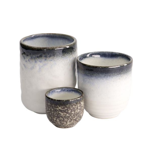TDS, Sake Cup, Tajimi, Grey/White, 5x4.2cm 50ml, Item No. 21827