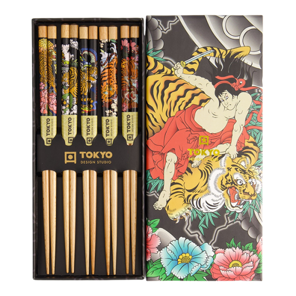 TDS, 5 Paar Essstäbchen, Yakuza Tiger, Art.-Nr. 21870