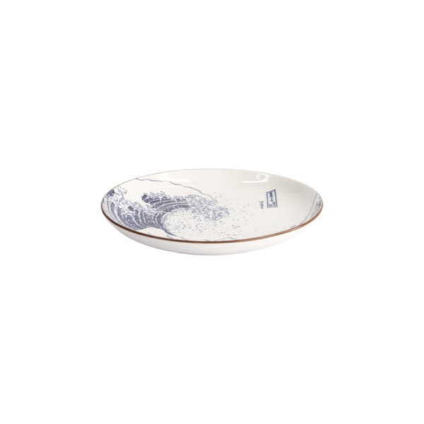 Plate Hokusai Nami Blue, White, Porcelain, Ø 18.3 cm, Item No. 21889