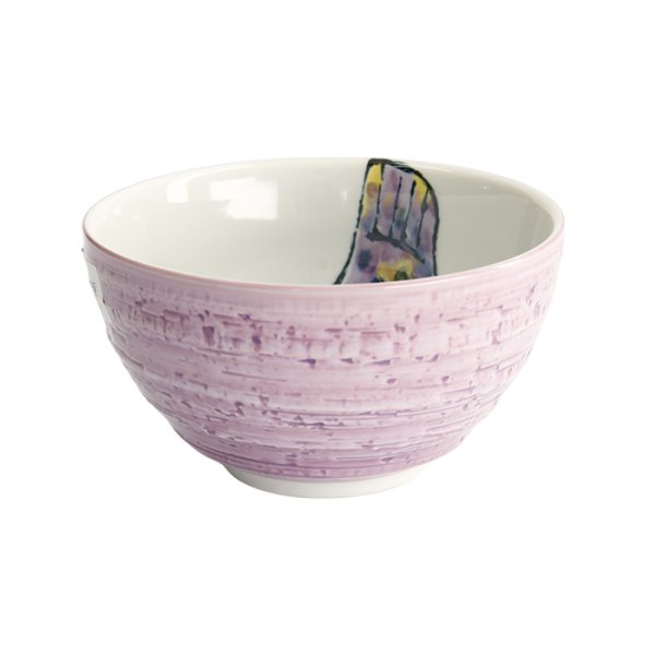 Rice Bowl Seafood Blowfish Fugu Purple, Porcelain, 950 ml, Item No. 21935