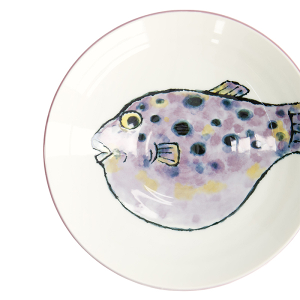 Deep Plate Seafood Fugu Purple, Porcelain, Ø 21.7 cm, 900 ml, Item No. 21943