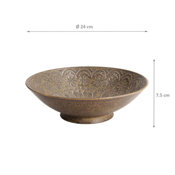 TDS, Zahra Shallow Bowl, Mixed Bowls, Brown, Ø 24x7.5 cm, Item No. 21974