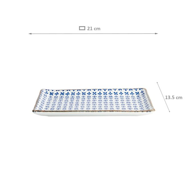 TDS, Square Plate, Japan Flower Sakura, 21 cm x 13.5 cm, Item No. 22005