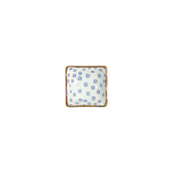 Square Sauce Bowl Japan Flower Mizu, Porcelain, 8.5 × 8.5 × 3 cm, Item No. 22008