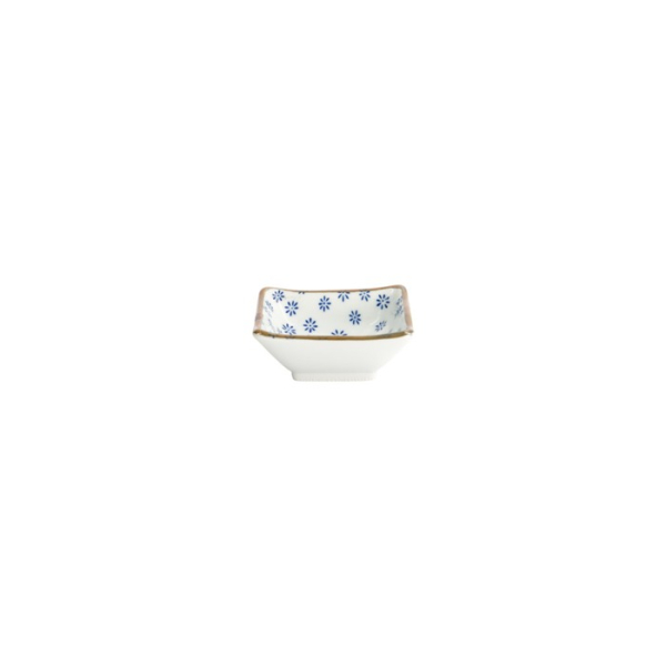 Square Sauce Bowl Japan Flower Mizu, Porcelain, 8.5 × 8.5 × 3 cm, Item No. 22008