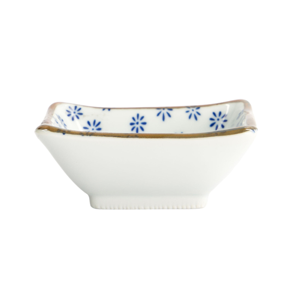 Square Sauce Bowl Japan Flower Mizu, Porcelain, 8.5 cm, Item No. 22008