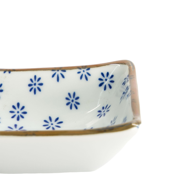 Square Sauce Bowl Japan Flower Mizu, Porcelain, 8.5 cm, Item No. 22008