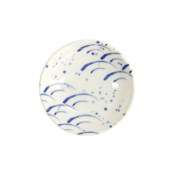 TDS, Soy Sauce Dish, Mixed Plates, Wave Blue, Ø 9 x 2 cm, Item No. 22092
