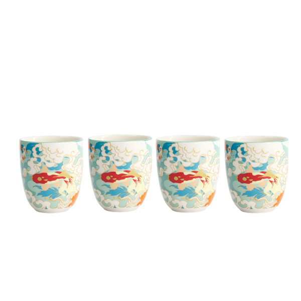 TDS, Mug W/Giftbox Set, Kawaii Goldfish, 4-piece set, Ø7x8cm 170ml, Item No. 22121