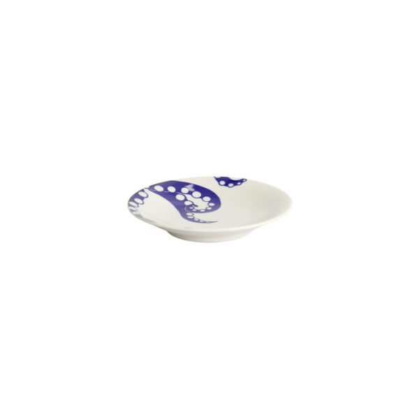 Plate Kawaii Octopus Blue, White, Porcelain, Ø 13.7 cm, Item No. 22127