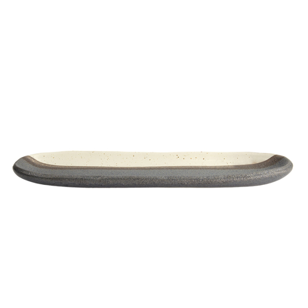 TDS, Oval Teller, Black Pearl/Brown, 34,5 x 10,8 x 2,5 cm, Art.-Nr. 22171