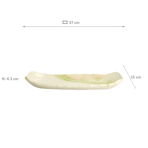 Vidro Green/Beige Oval Teller bei Tokyo Design Studio (Bild 6 von 6)