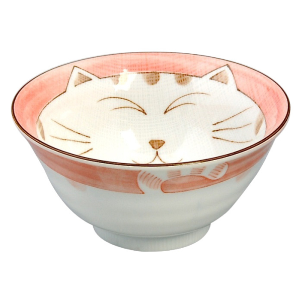 TDS, Tayo Bowl, Kawaii Cat Neko, Pink, Ø 13.5 x 6.8 cm 300 ml - Item No. 2222