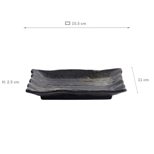 TDS, Teller, Schwarz, 15,5x11x2,5cm - Art Nr. 22233