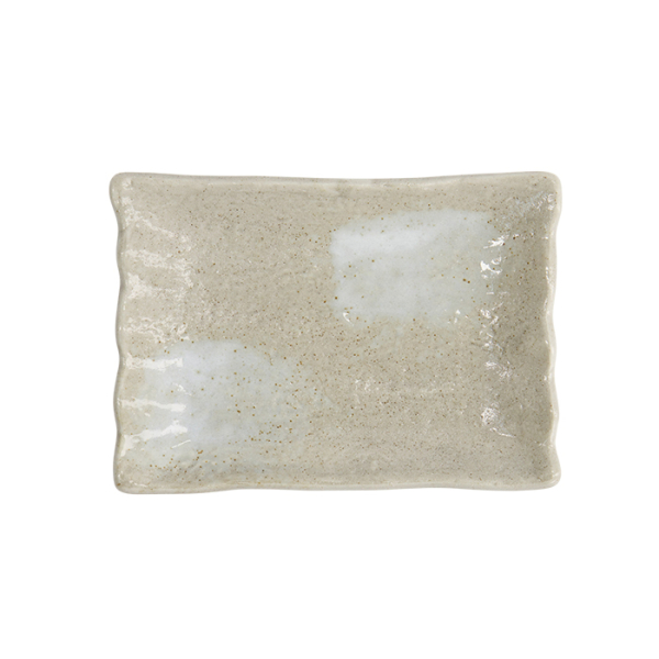 Sushi Plate Ash White, Porcelain, 15.5 × 11 × 2.5 cm, Item No. 22243