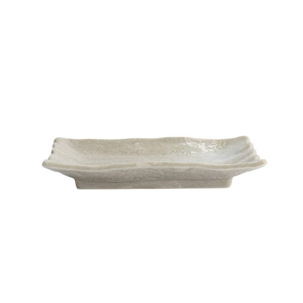 Sushi Plate Ash White, Porcelain, 15.5 × 11 × 2.5 cm, Item No. 22243