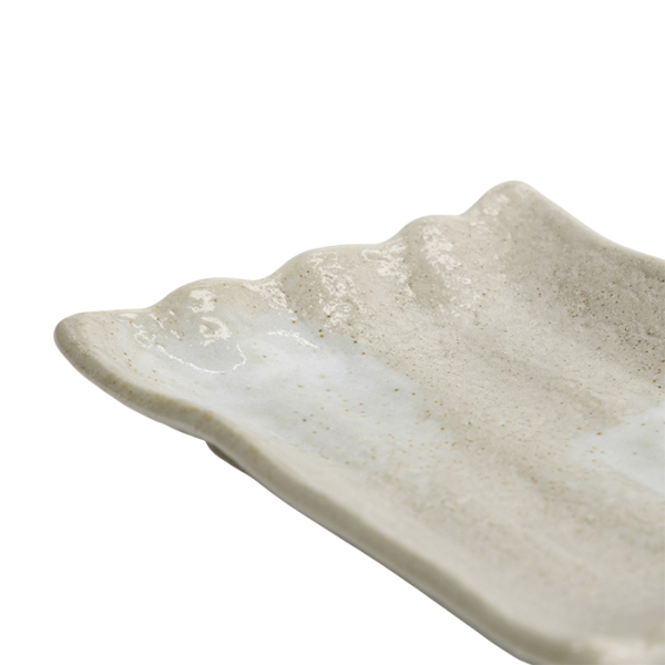 Sushi Plate Ash White, Porcelain, 15.5 × 11 × 2.5 cm, Item No. 22243