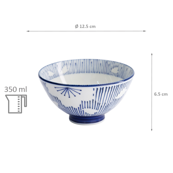 TDS, Reis Schale, Sakura Stripe, Blau, Ø 12,5x6,5 cm, 350ml -Art Nr: 22247
