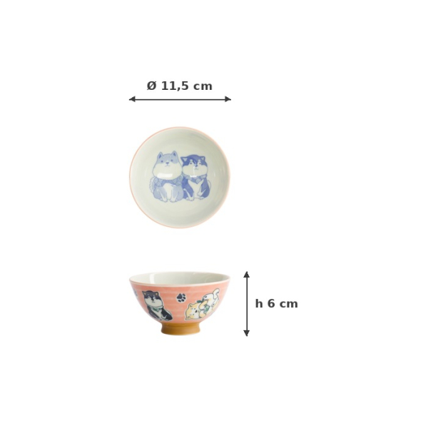 Reisschale Kawaii Multi Shiba-Dog, Porzellan, 300 ml, Art.-Nr. 22249